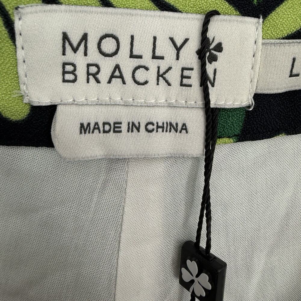 Molly Bracken Crepe Shorts Size Large Floral Green Pattern 3" inseam NWT Preppy - Picture 12 of 14